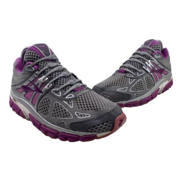 Brooks Ariel 14 Women’s Sz 8.5 B NO INSOLES Gray Purple Athletic Running Shoes - Picture 1 of 12